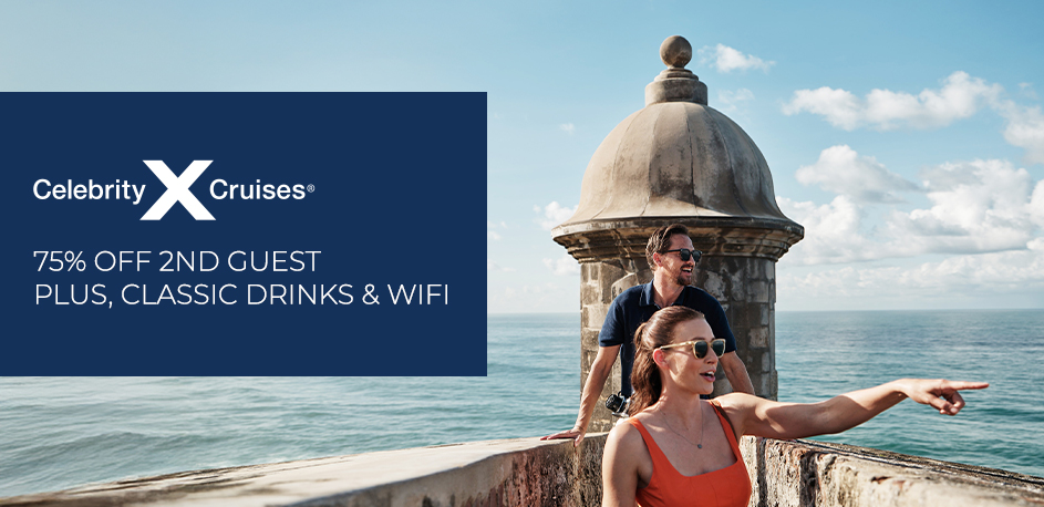 Celebrity Cruises 75% off 2nd guest